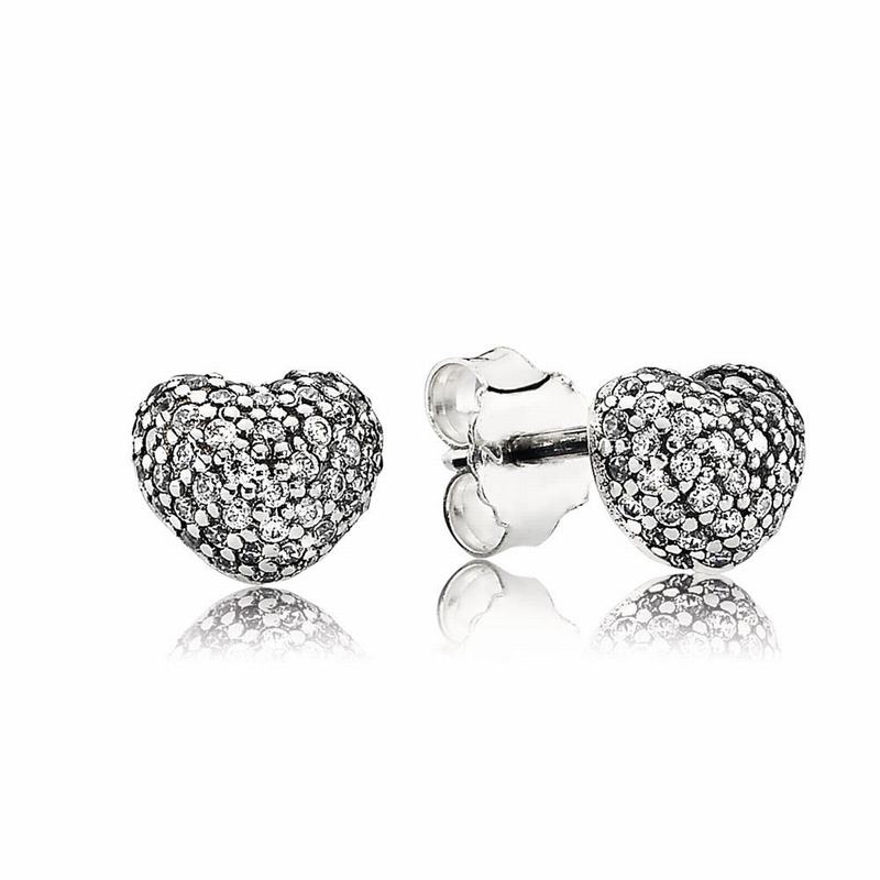 Pandora Australia In My Heart Pavé Stud Earrings - Sterling Silver | INYQZM890